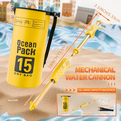 Grand canon d'eau mécanique à extraction pour les combats d'eau au parc, la plage, la piscine et les loisirs estivaux. Nouvelle jouet pour les enfants.