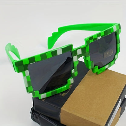 1pc\u002F3pcs\u002F5pcs - Lunettes Style Pixel, Lunettes de Mode, Lunettes Creeper, Lunettes Drôles, Lunettes Décoratives